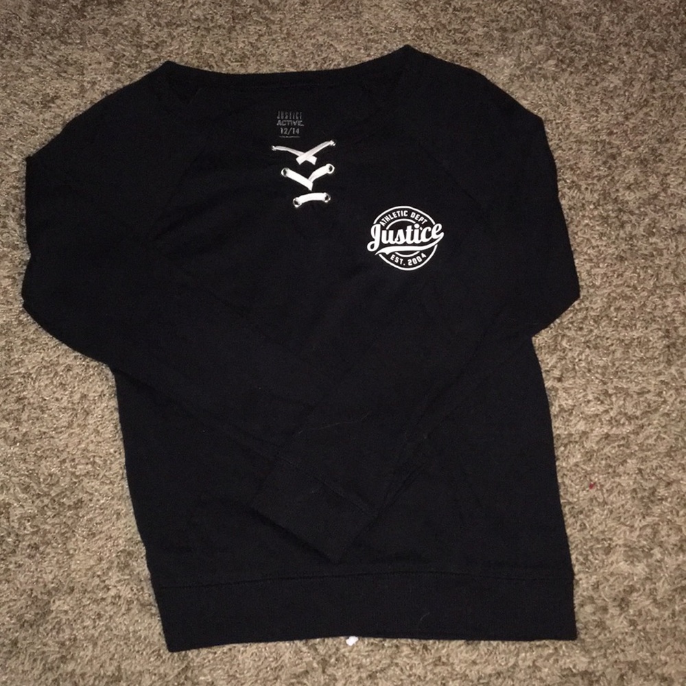 Lace Up crew neck sweatshirt